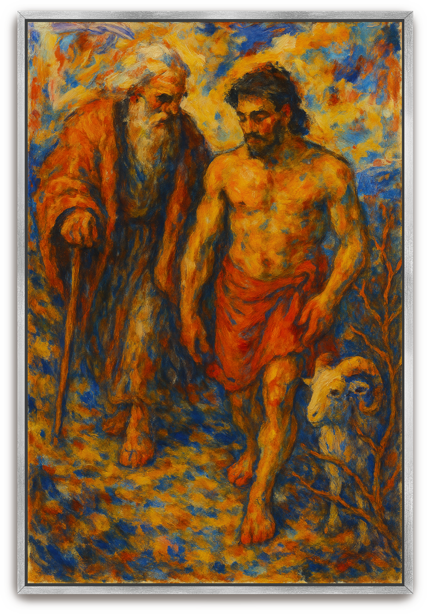 Abraham and Isaac - Abstract Expressionism - Scriptures Illustrated