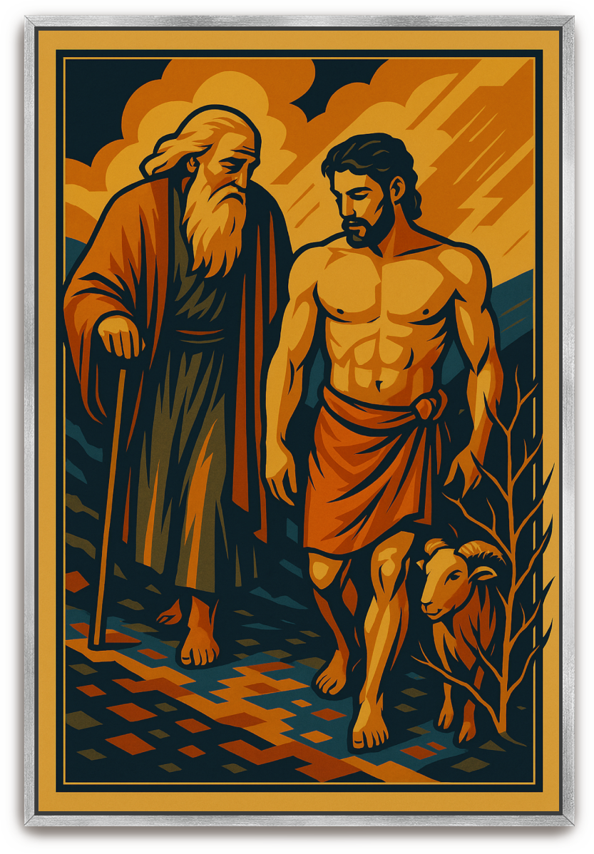 Abraham and Isaac - Art Deco - Scriptures Illustrated
