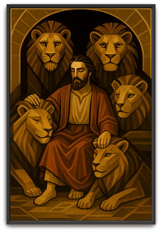 Daniel in the Den - Art Deco - Scriptures Illustrated