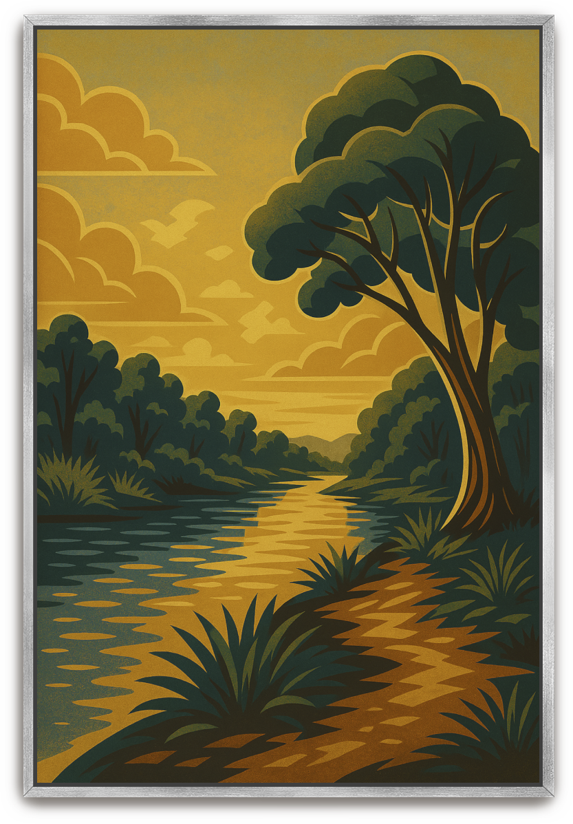 Jordan River - Art Deco - Scriptures Illustrated