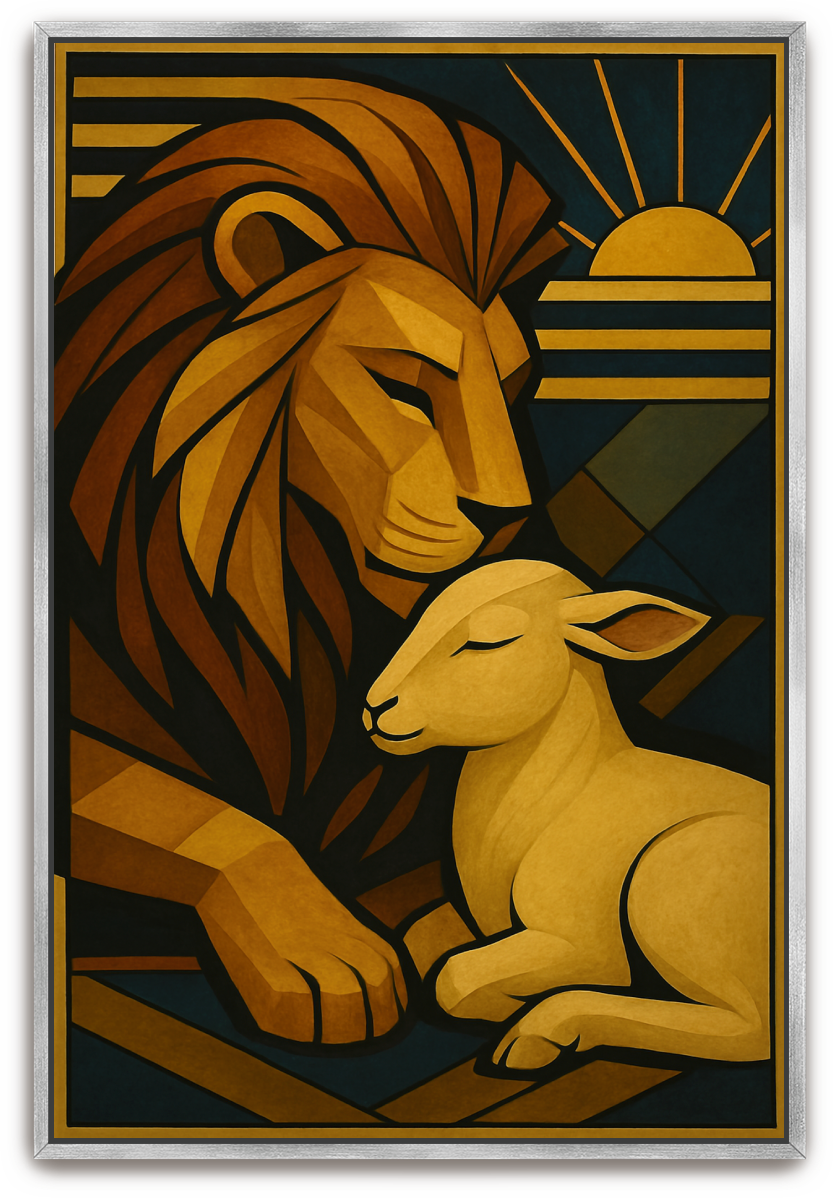 Lion and Lamb - Art Deco - Scriptures Illustrated