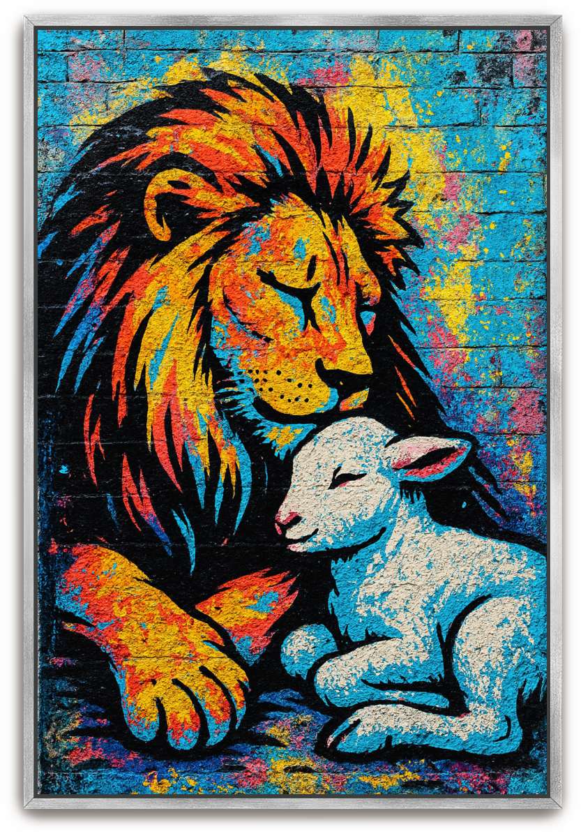 Lion and Lamb - Street Art - Scriptures Illustrated