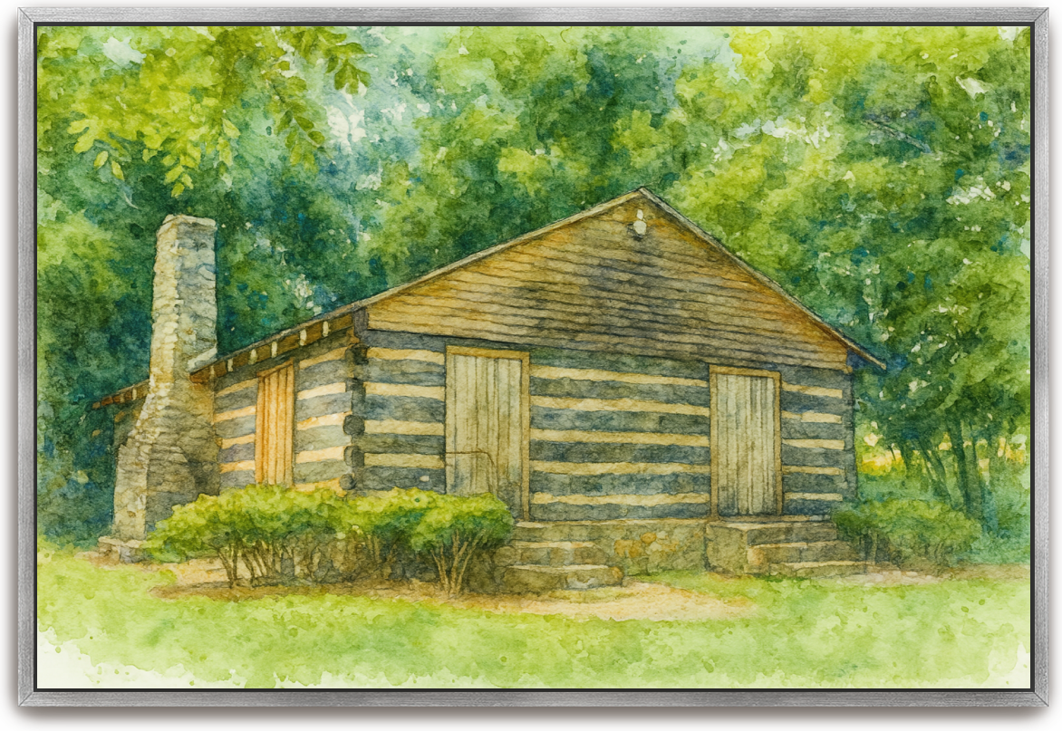 Red River Meeting House - Watercolor 2 - Scriptures Illustrated