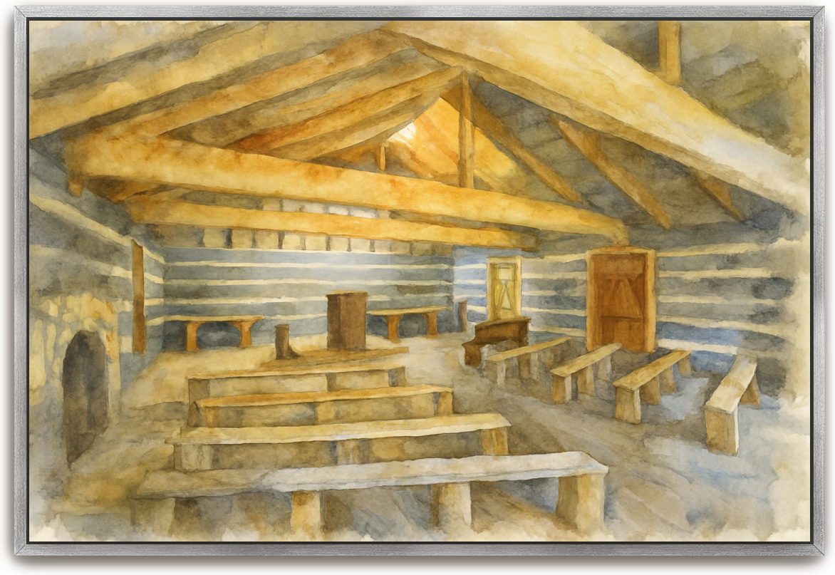 Red River Meeting House - Watercolor 3 - Scriptures Illustrated