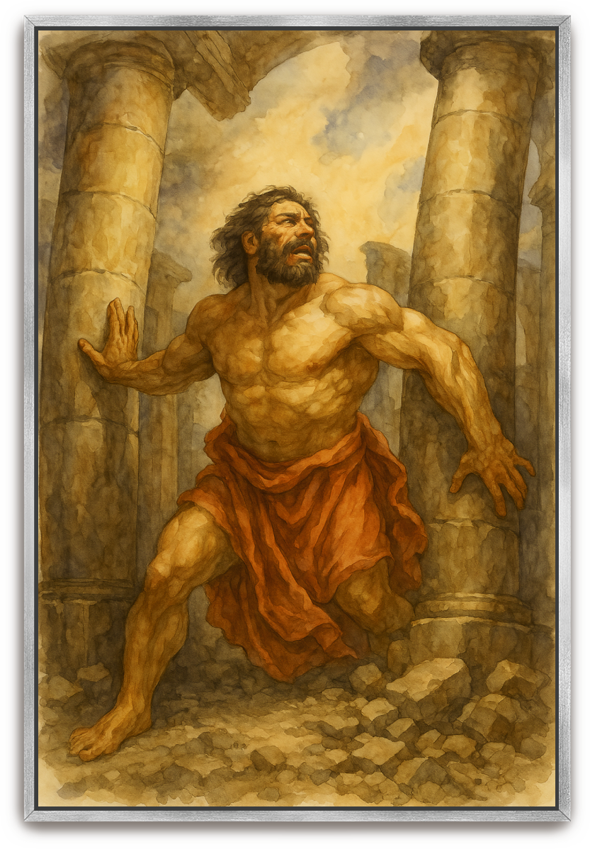 Samson's Sacrifice - Watercolor - Scriptures Illustrated