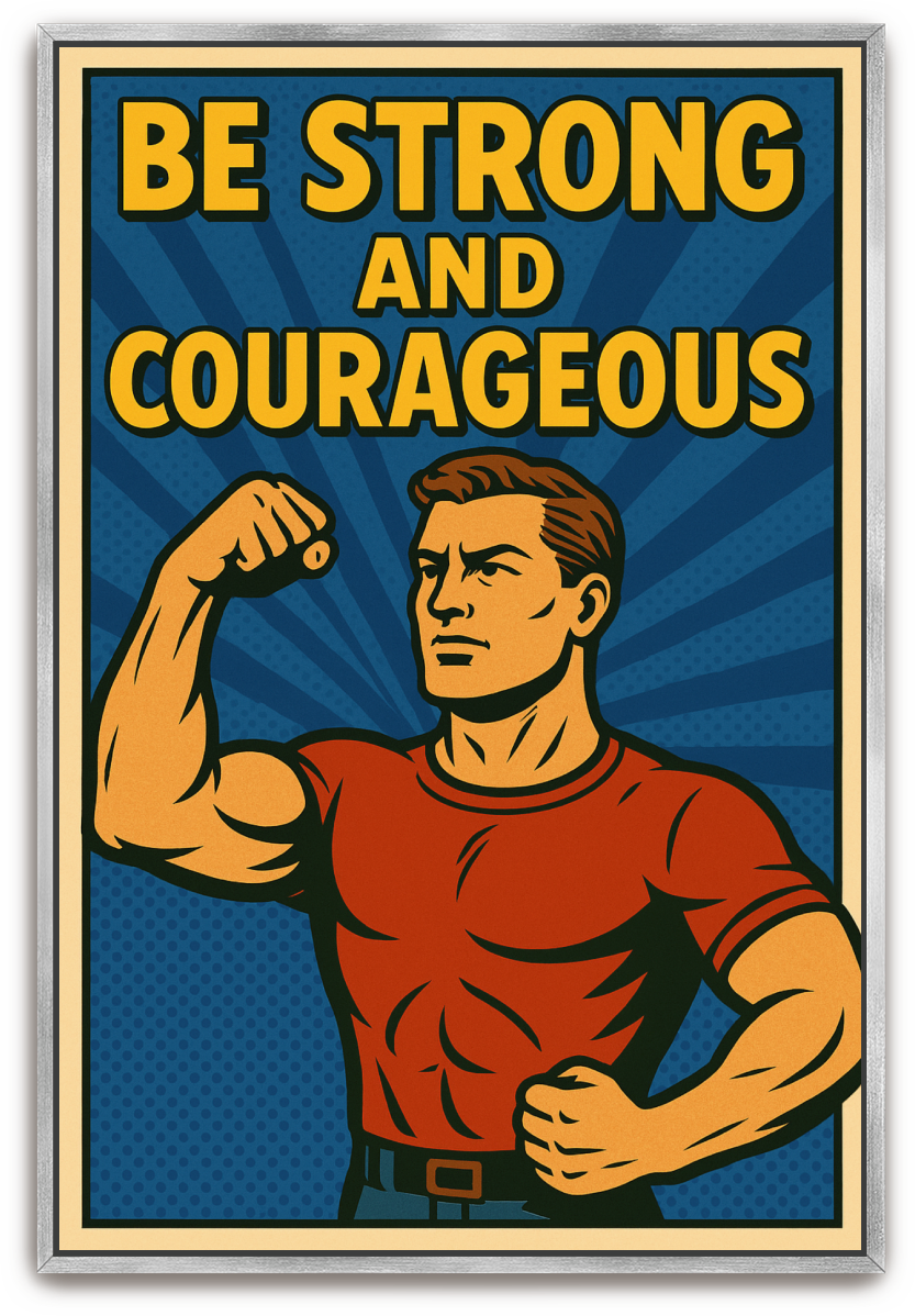 Strong and Courageous Man - Pop Art - Scriptures Illustrated