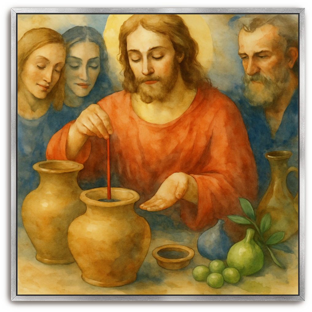 Water to Wine - Watercolor - Scriptures Illustrated