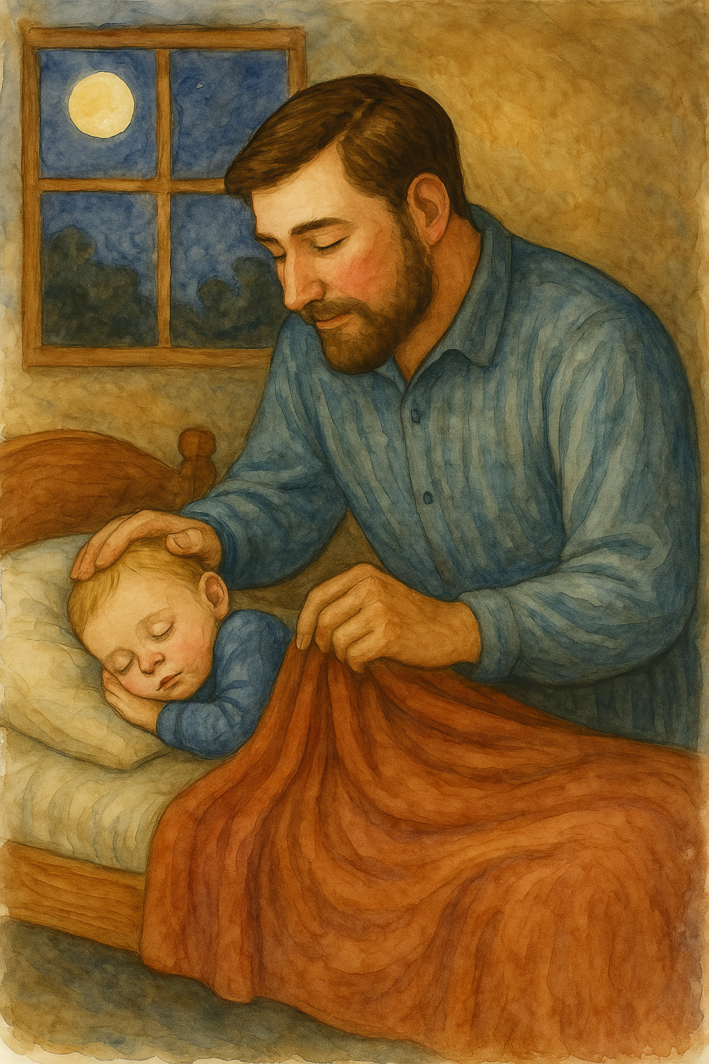A Father's Prayer - Watercolor - Scriptures Illustrated
