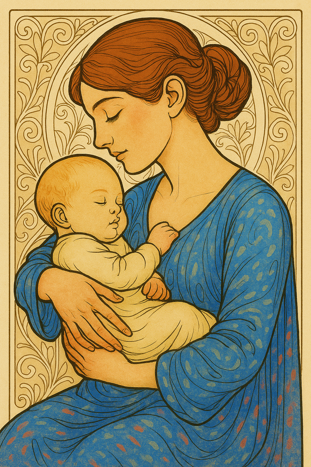 A Mother's Joy - Art Nouveau - Scriptures Illustrated