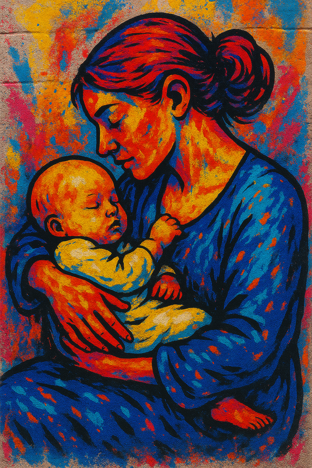 A Mother's Joy - Street Art - Scriptures Illustrated