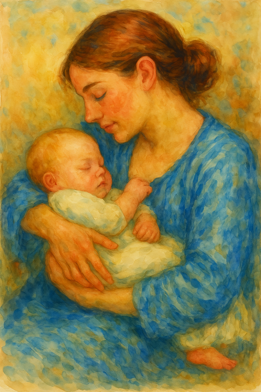 A Mother's Joy - Watercolor - Scriptures Illustrated