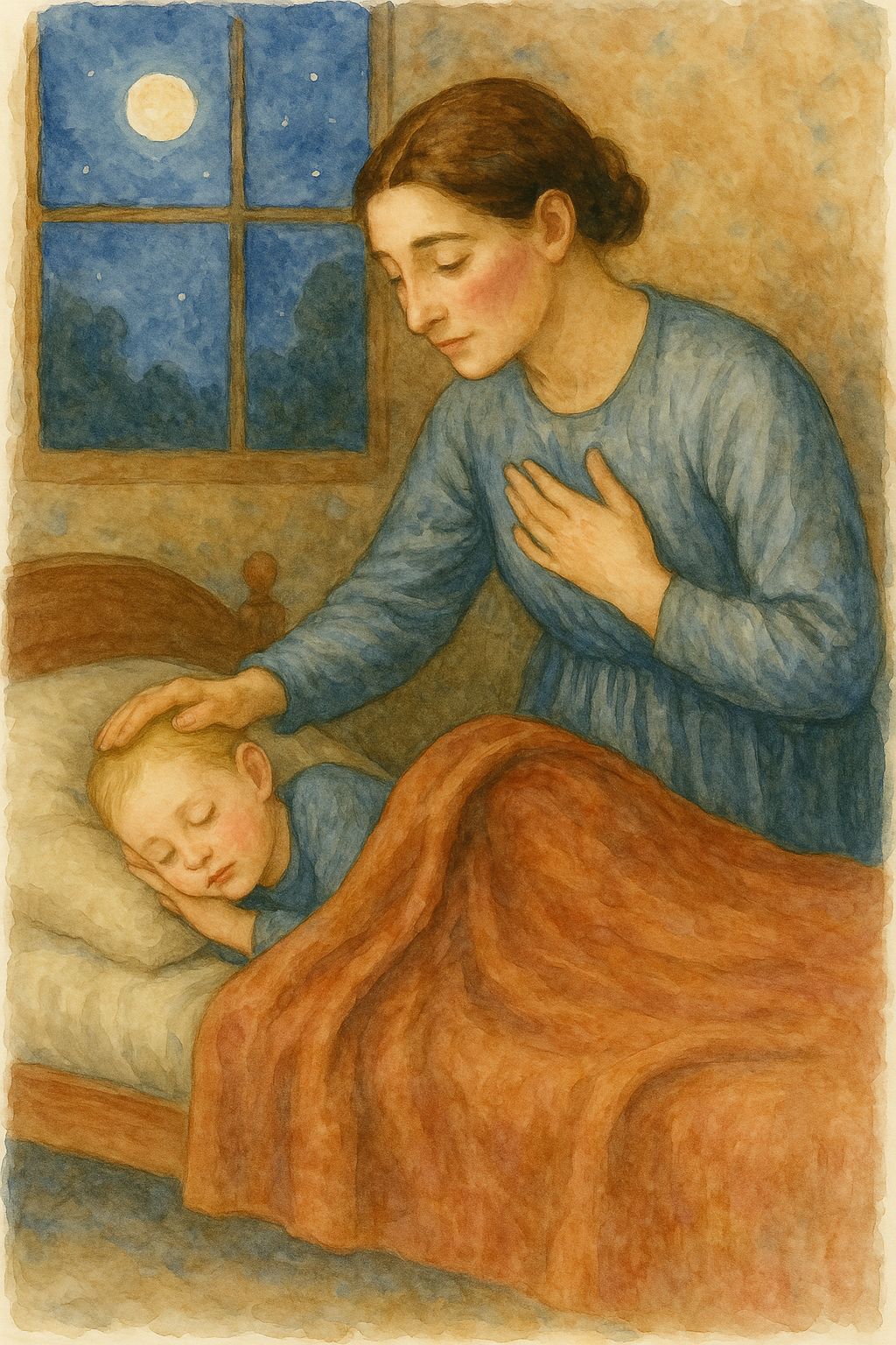 A Mother's Prayer - Watercolor - Scriptures Illustrated