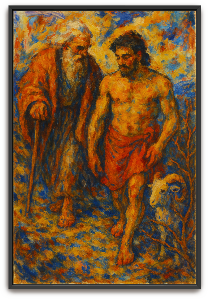 Abraham and Isaac - Abstract Expressionism - Scriptures Illustrated
