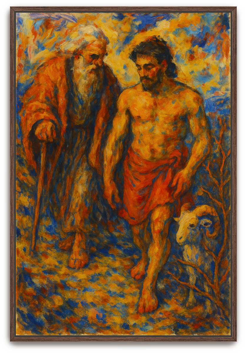 Abraham and Isaac - Abstract Expressionism - Scriptures Illustrated