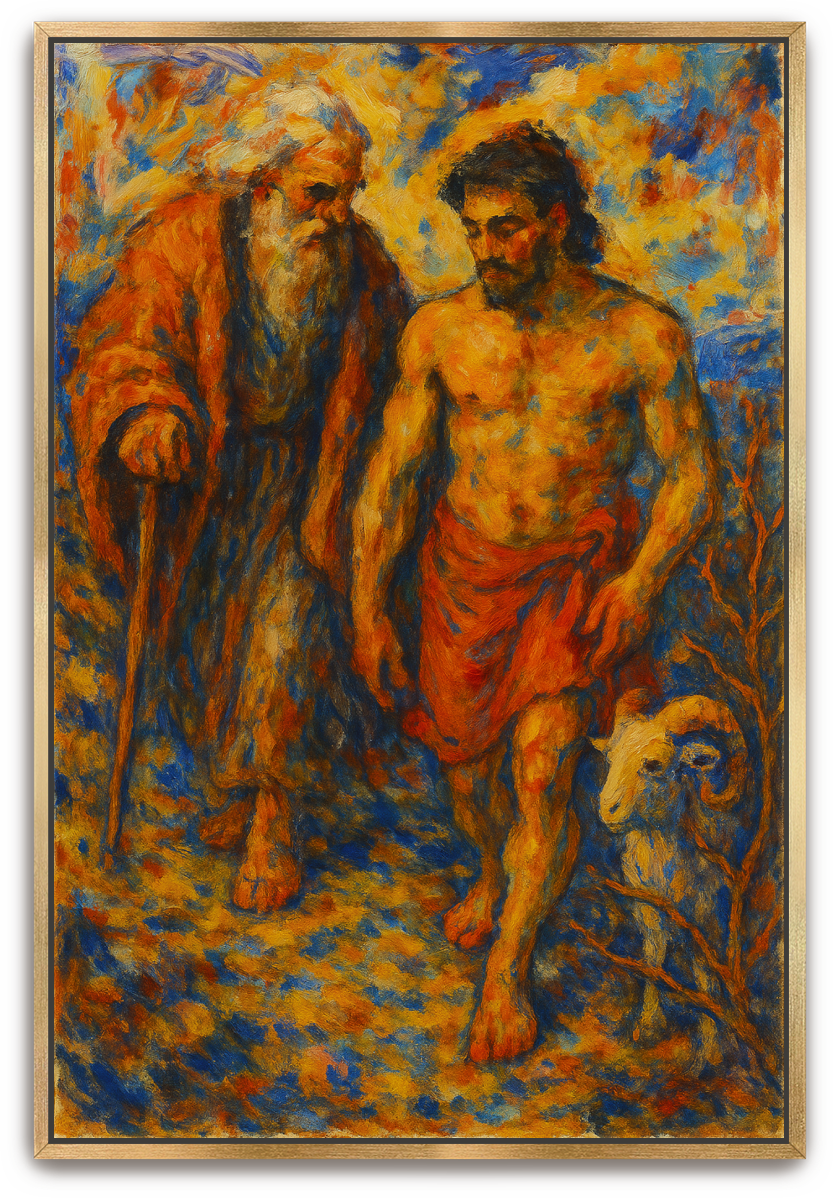 Abraham and Isaac - Abstract Expressionism - Scriptures Illustrated