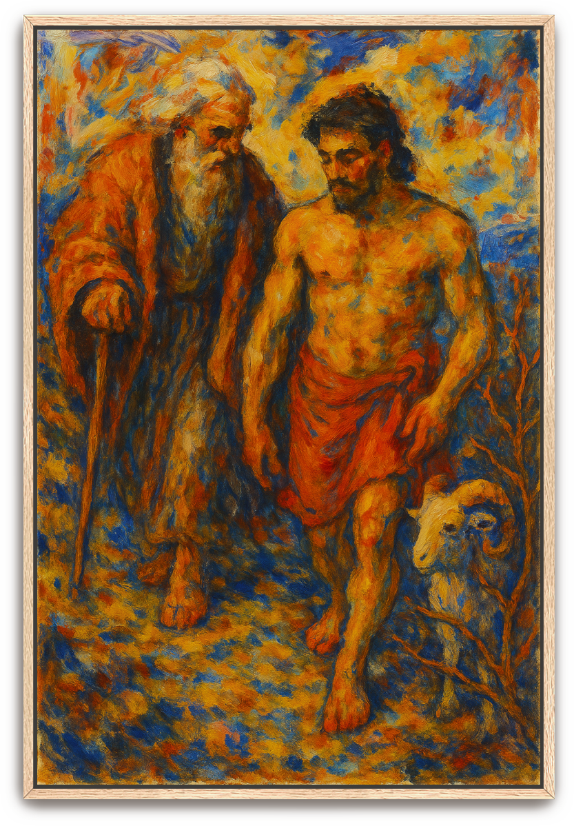 Abraham and Isaac - Abstract Expressionism - Scriptures Illustrated