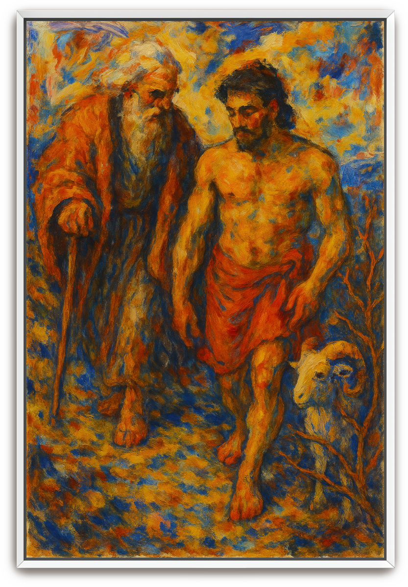 Abraham and Isaac - Abstract Expressionism - Scriptures Illustrated