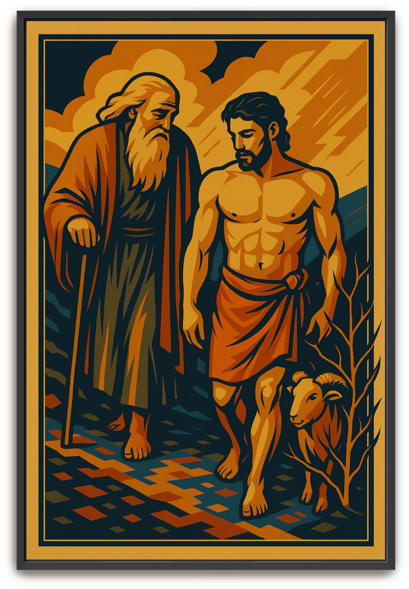 Abraham and Isaac - Art Deco - Scriptures Illustrated