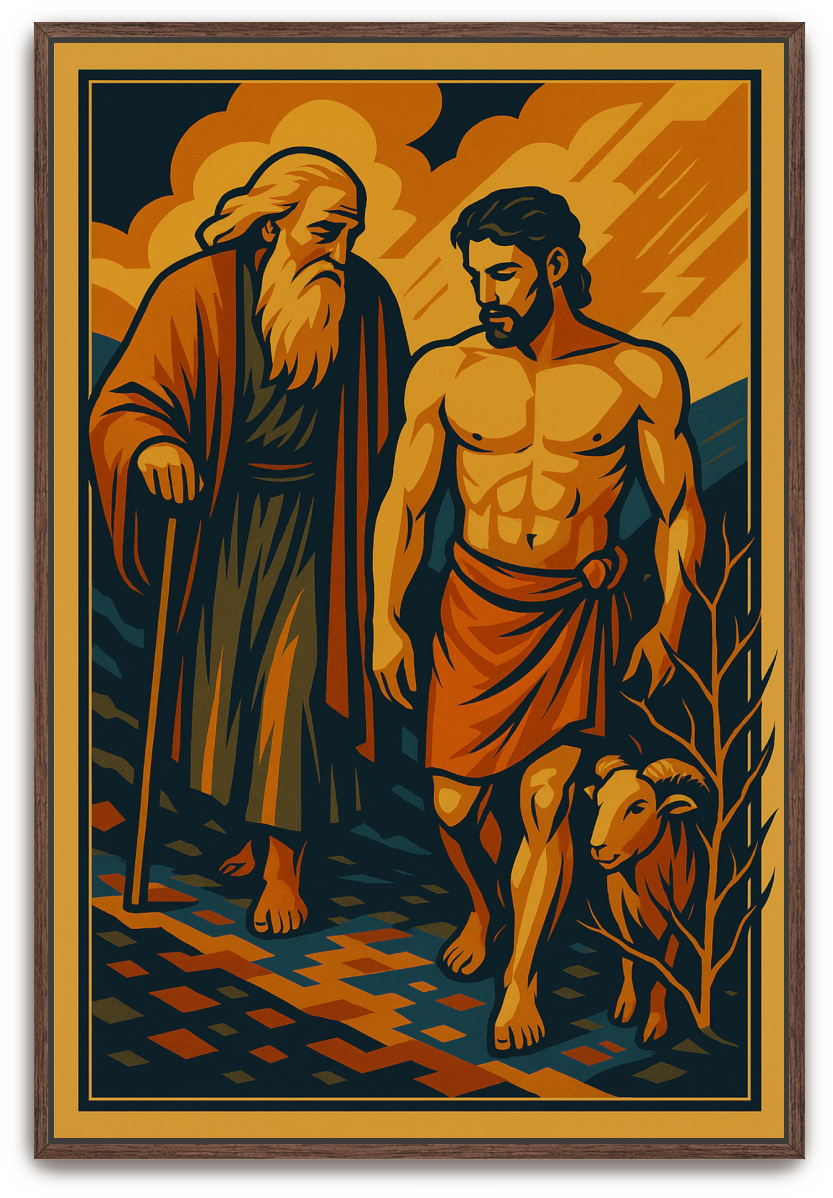Abraham and Isaac - Art Deco - Scriptures Illustrated