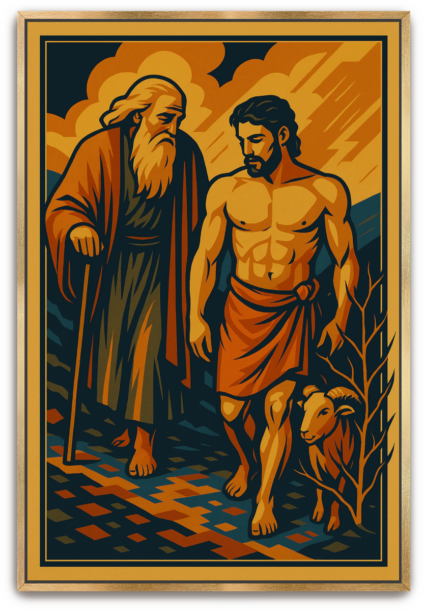 Abraham and Isaac - Art Deco - Scriptures Illustrated