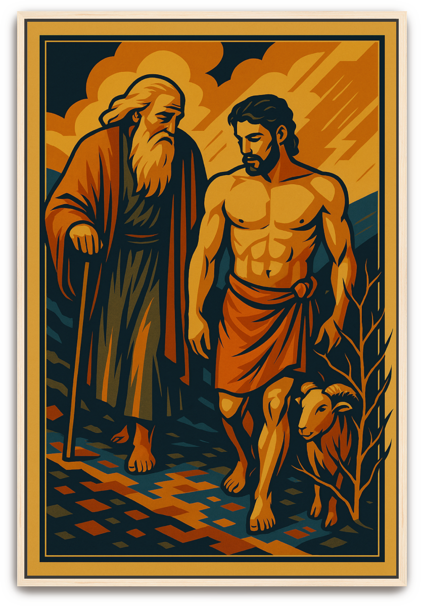 Abraham and Isaac - Art Deco - Scriptures Illustrated