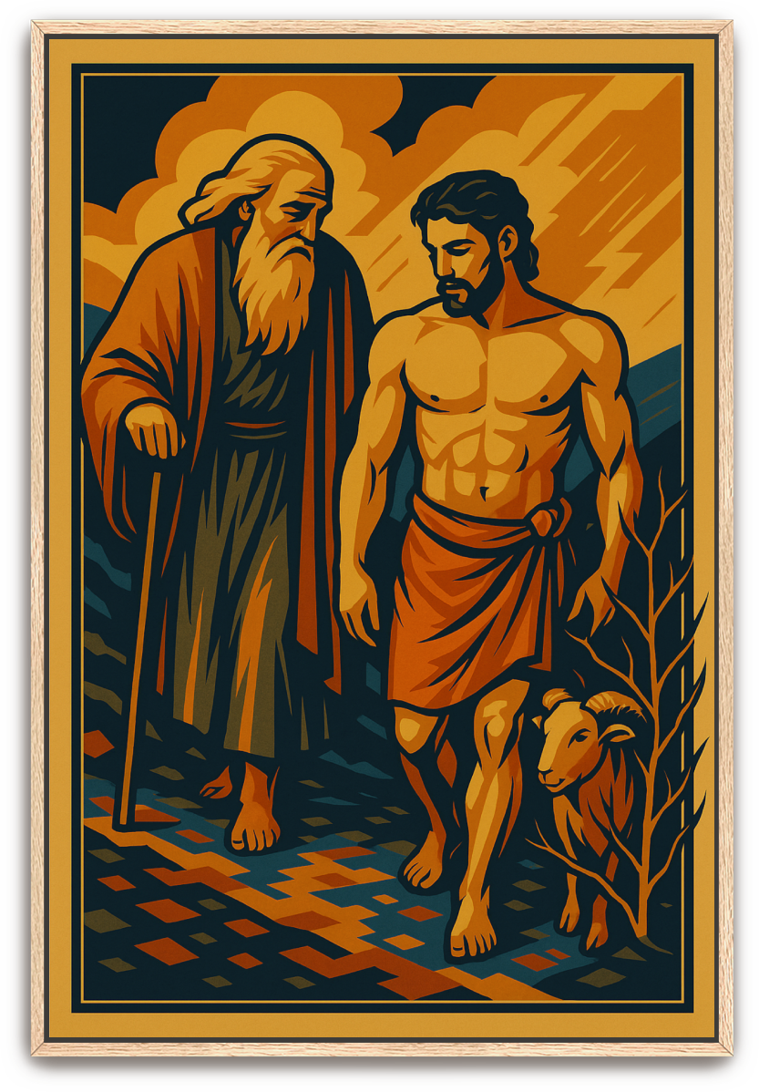 Abraham and Isaac - Art Deco - Scriptures Illustrated