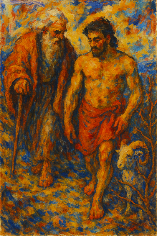 Abraham and Isaac - Abstract Expressionism - Scriptures Illustrated