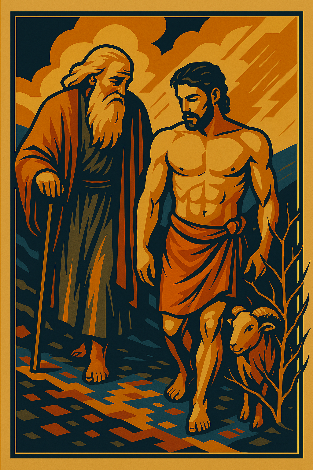 Abraham and Isaac - Art Deco - Scriptures Illustrated