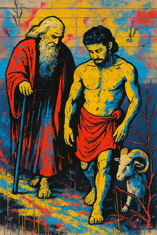 Abraham and Isaac - Street Art