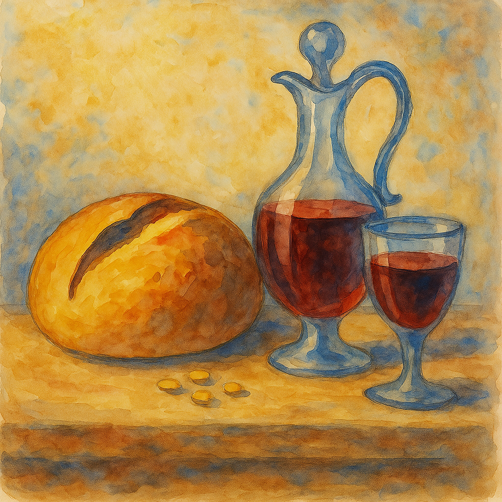 Communion Table - Watercolor - Scriptures Illustrated