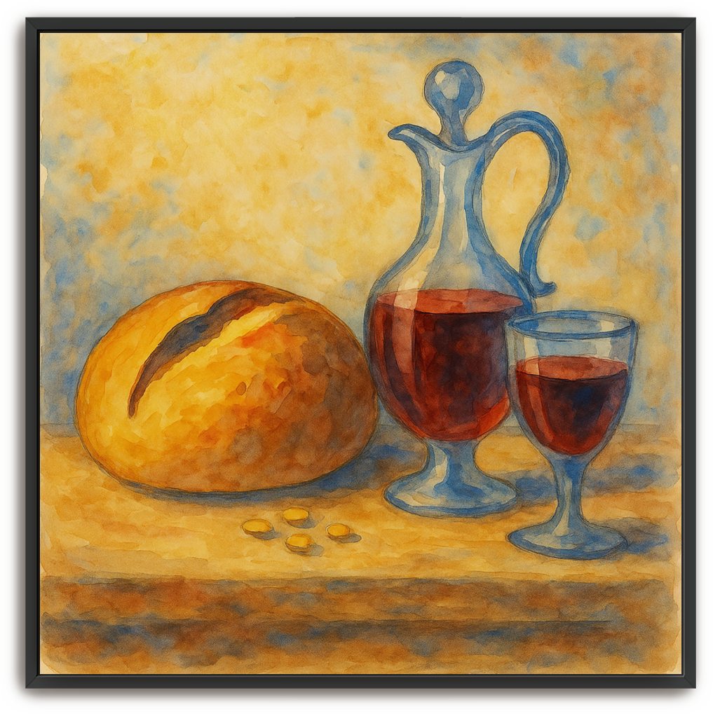 Communion Table - Watercolor - Scriptures Illustrated