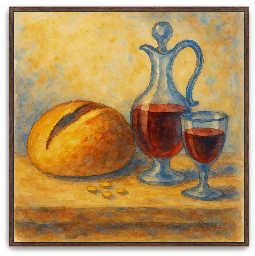 Communion Table - Watercolor - Scriptures Illustrated