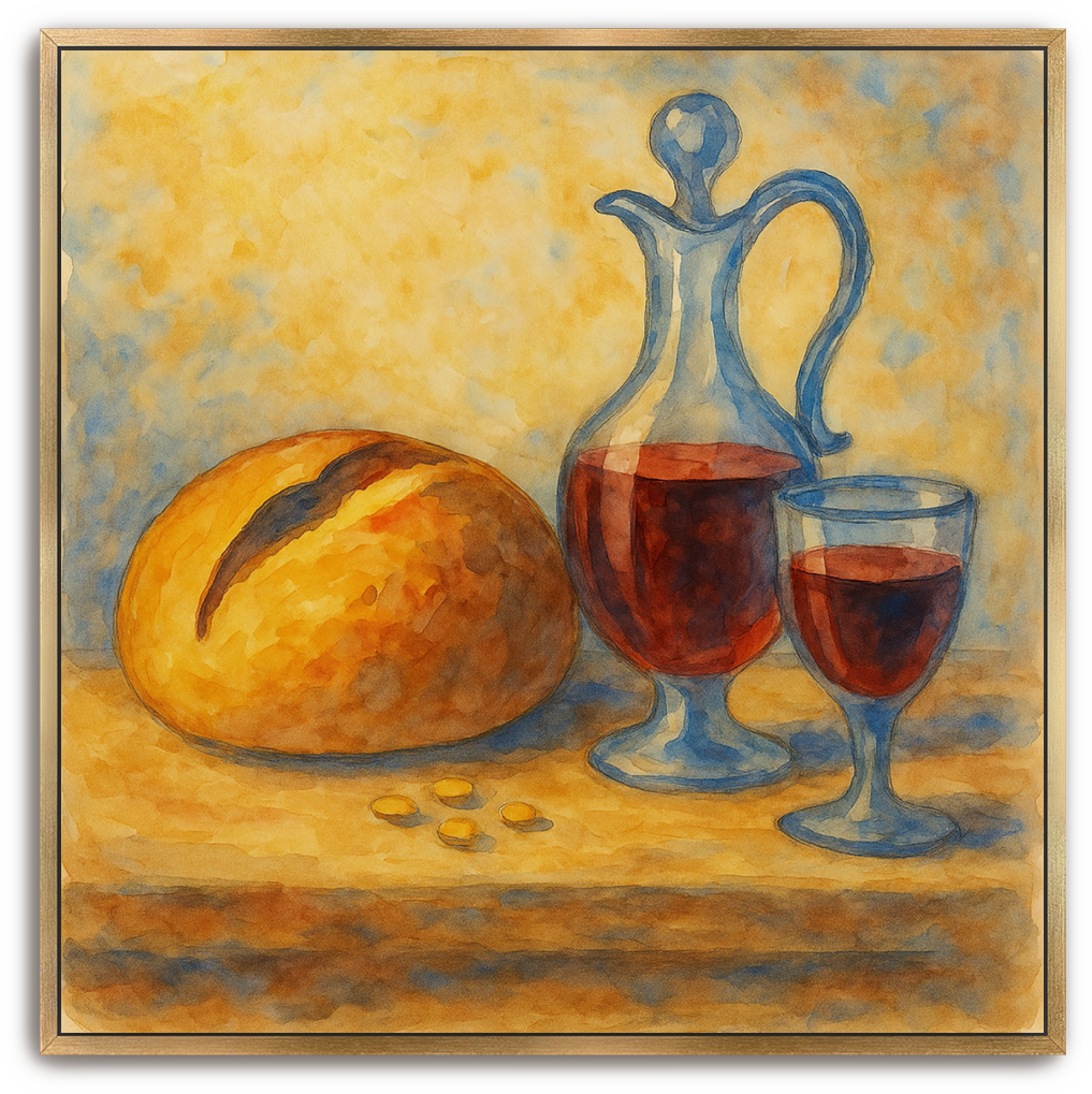 Communion Table - Watercolor - Scriptures Illustrated