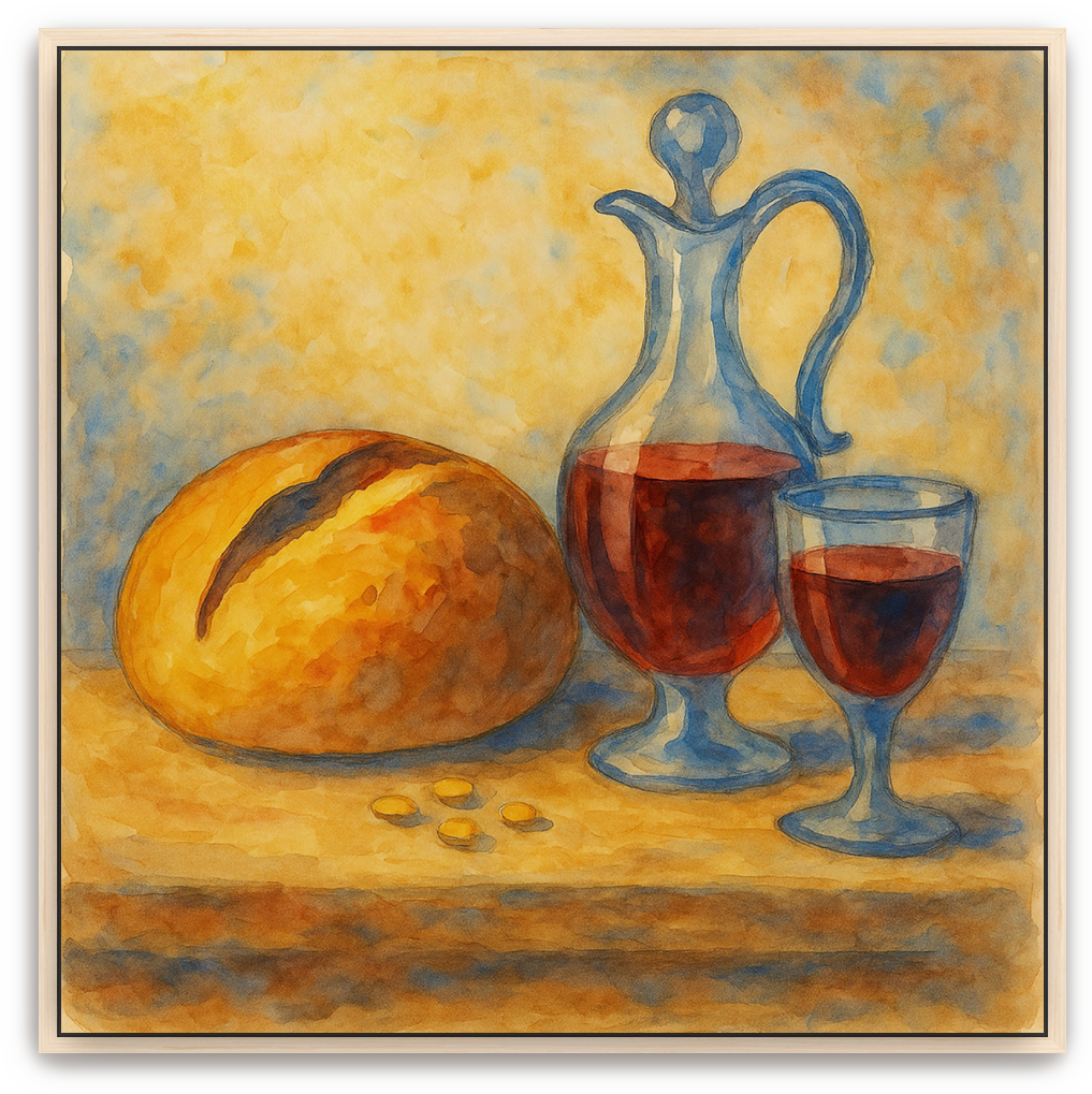 Communion Table - Watercolor - Scriptures Illustrated