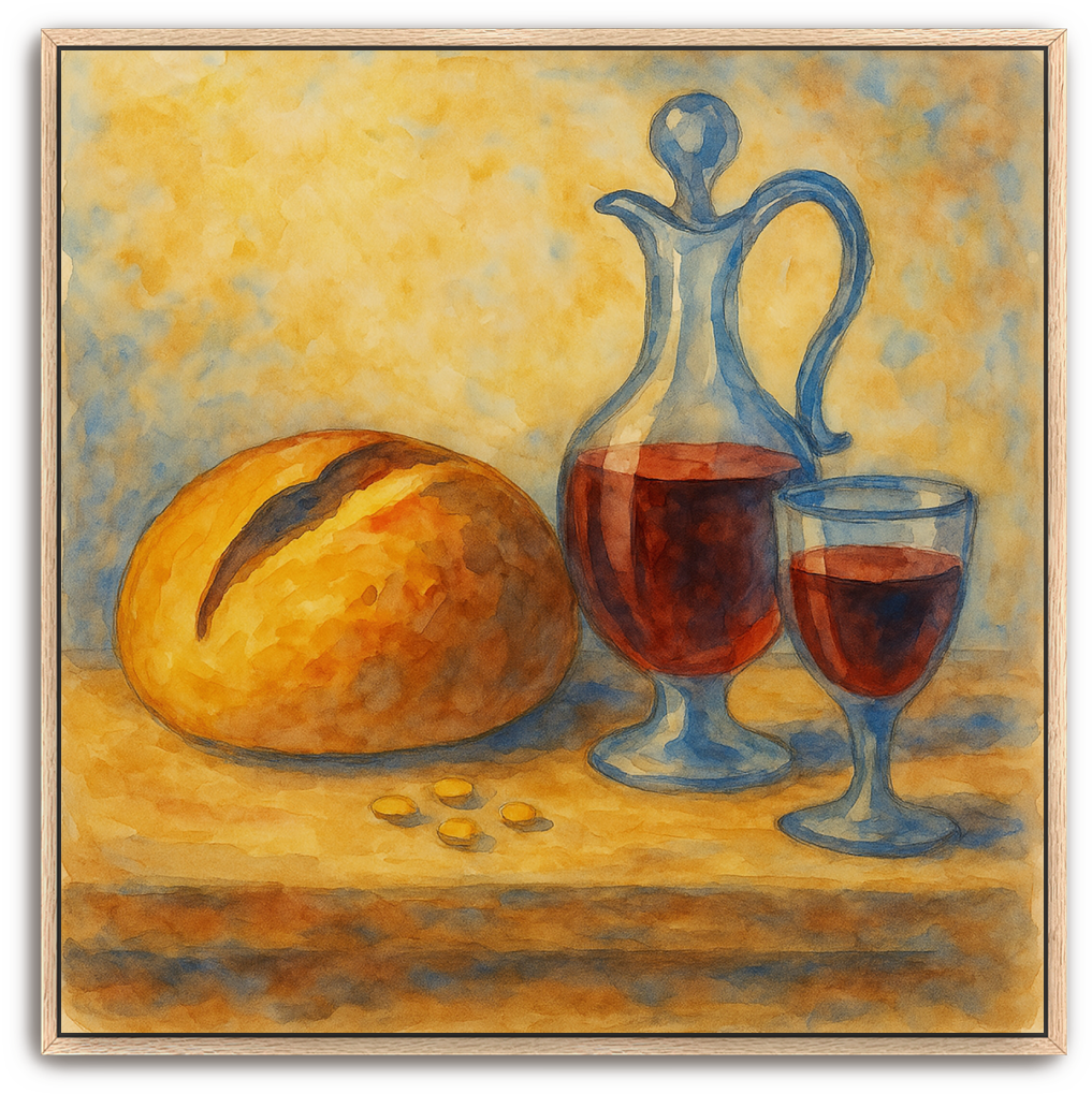 Communion Table - Watercolor - Scriptures Illustrated