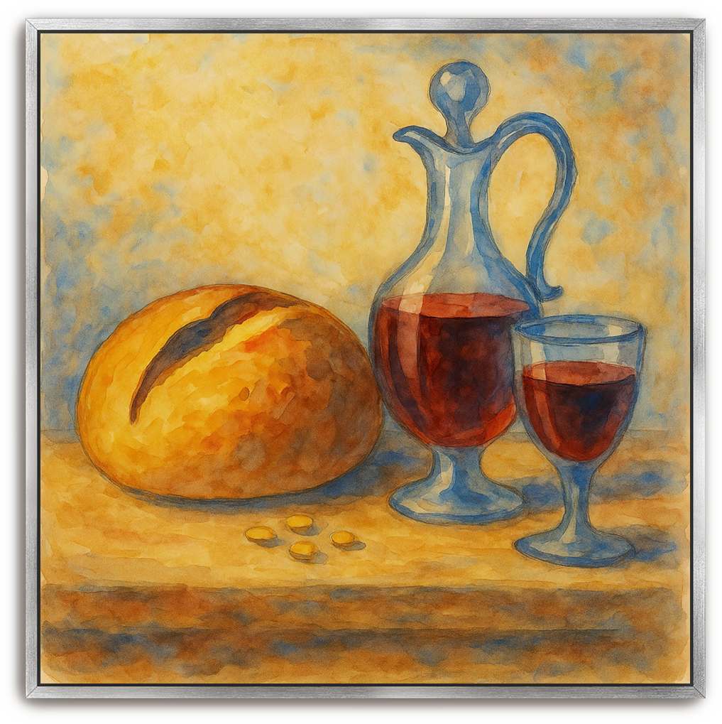 Communion Table - Watercolor - Scriptures Illustrated