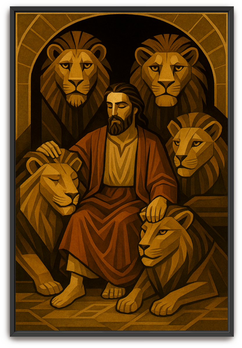 Daniel in the Den - Art Deco - Scriptures Illustrated