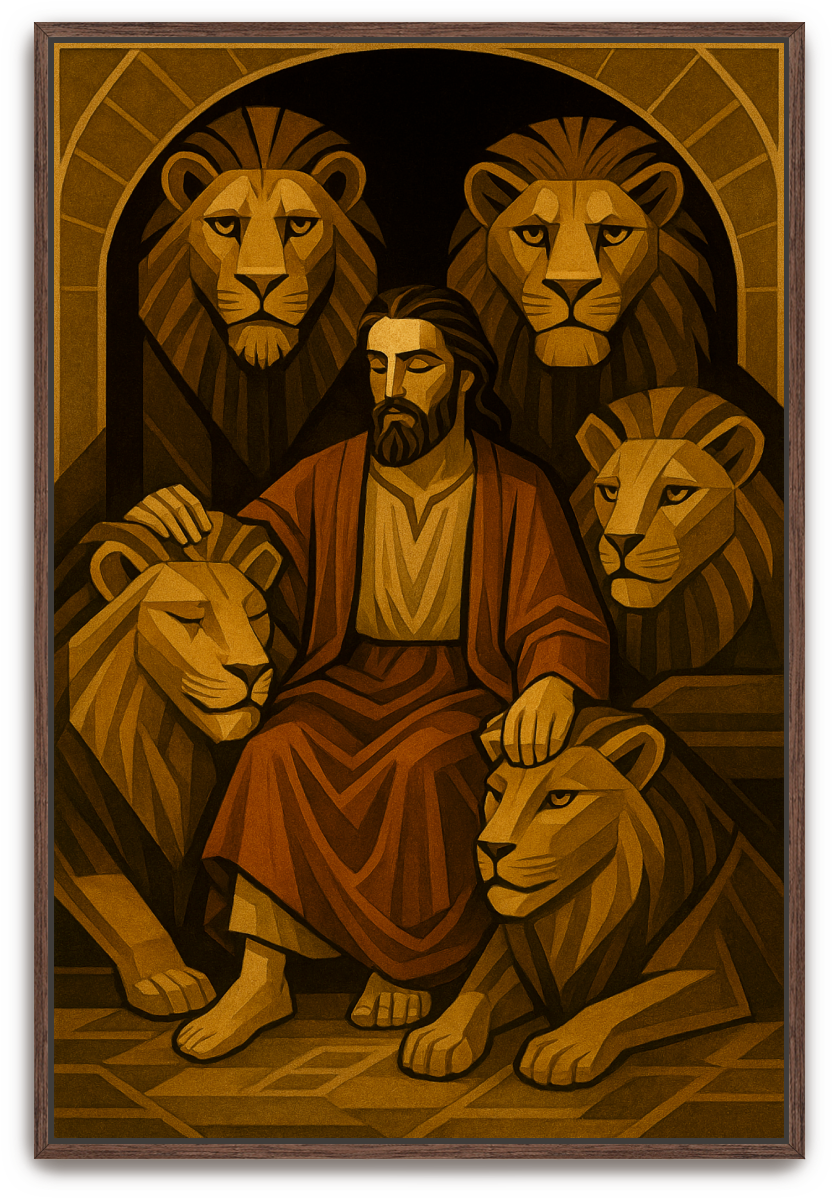 Daniel in the Den - Art Deco - Scriptures Illustrated