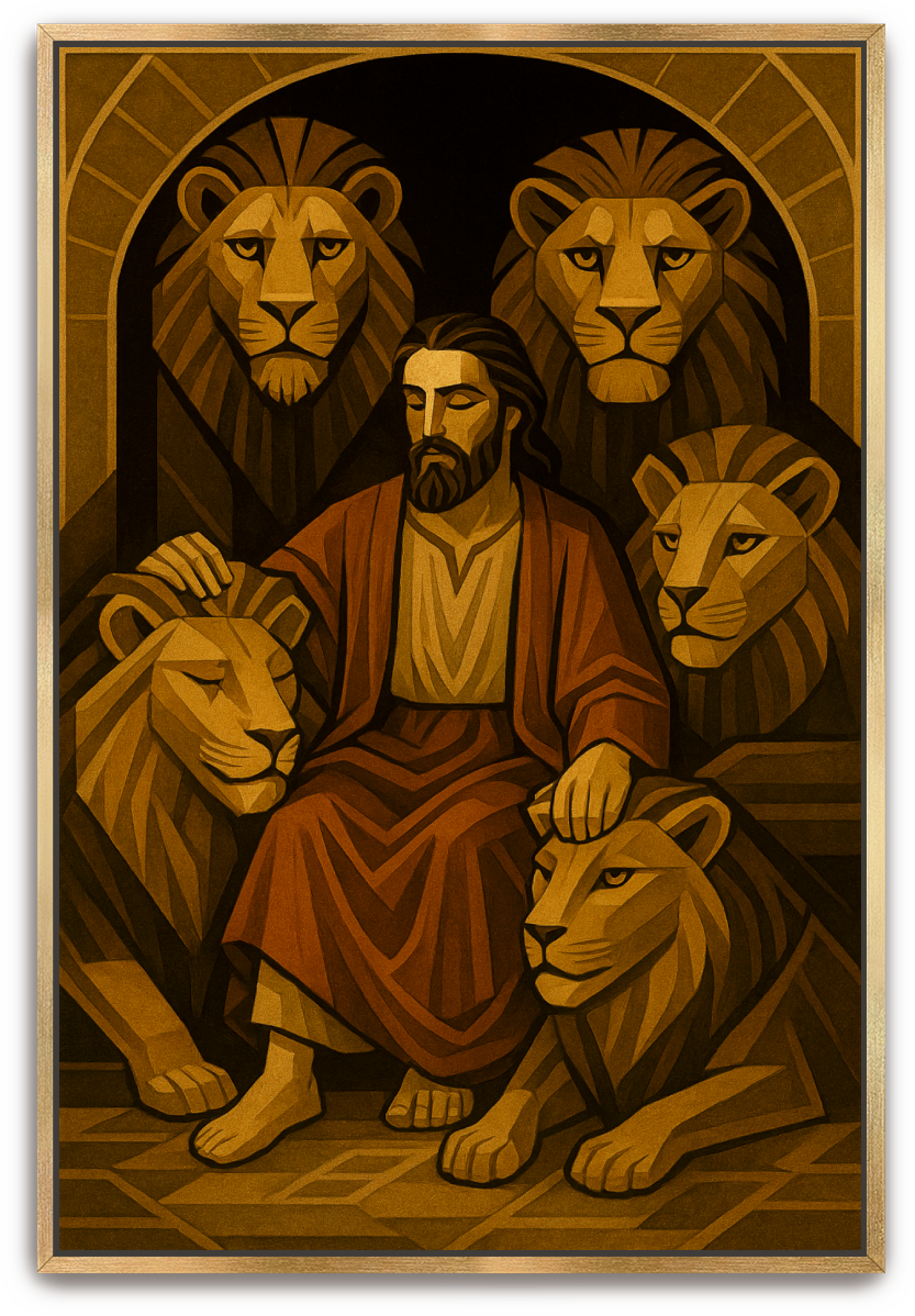 Daniel in the Den - Art Deco - Scriptures Illustrated