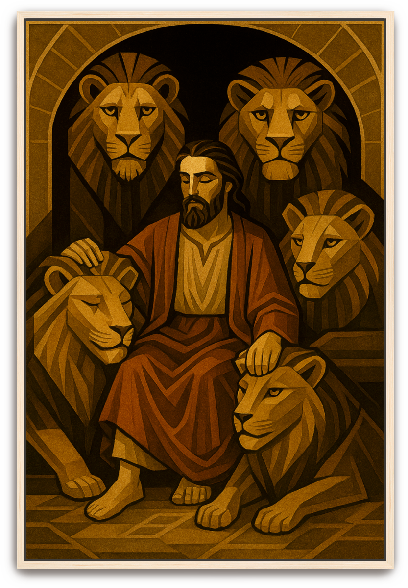 Daniel in the Den - Art Deco - Scriptures Illustrated