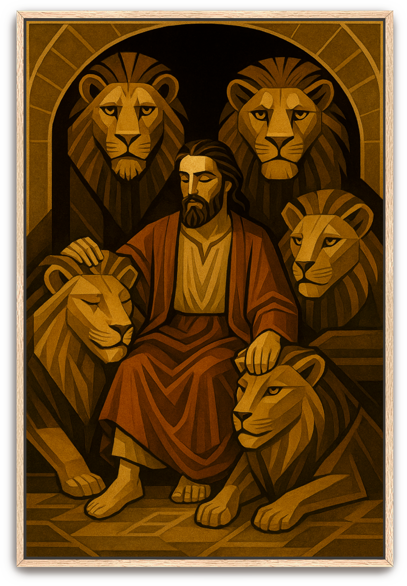 Daniel in the Den - Art Deco - Scriptures Illustrated