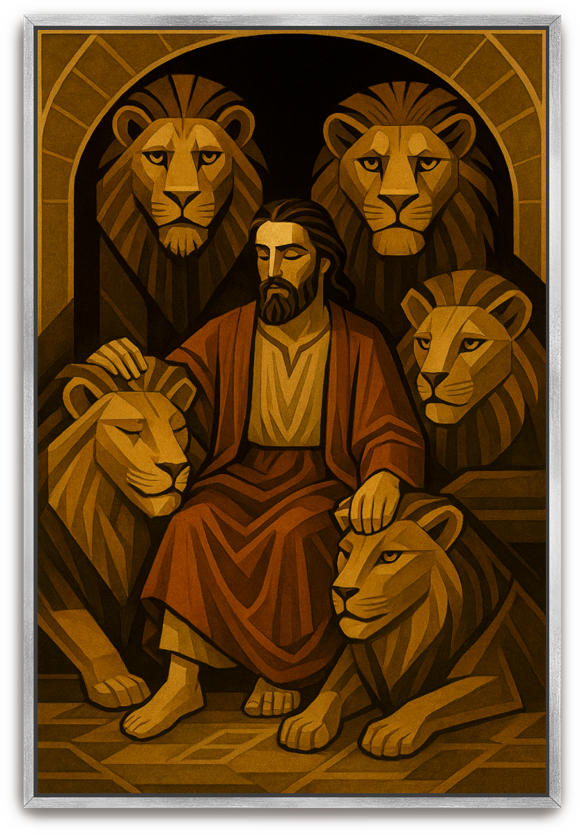 Daniel in the Den - Art Deco - Scriptures Illustrated