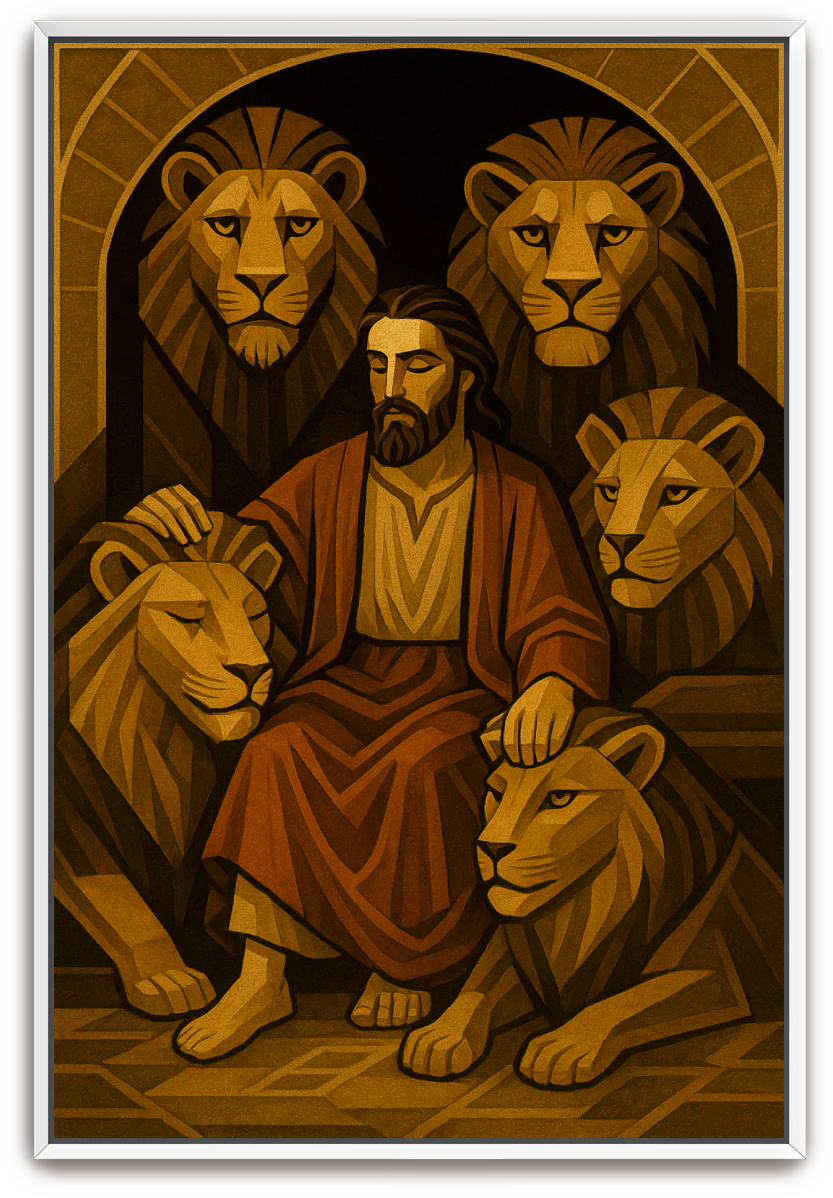 Daniel in the Den - Art Deco - Scriptures Illustrated