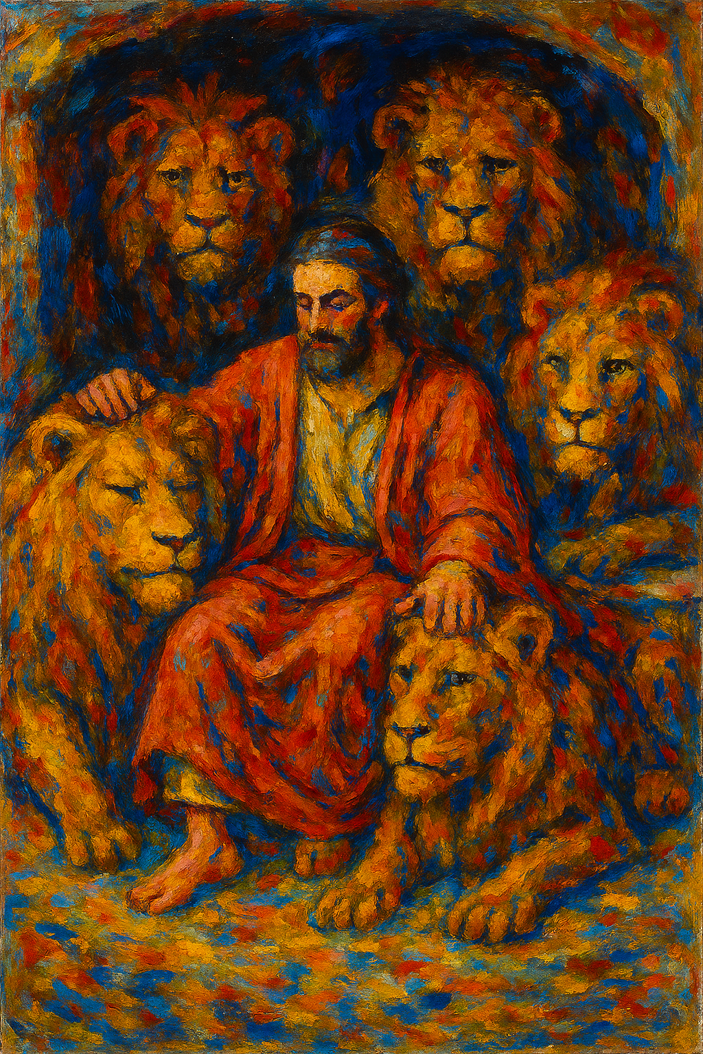 Daniel in the Den - Abstract Expressionism - Scriptures Illustrated