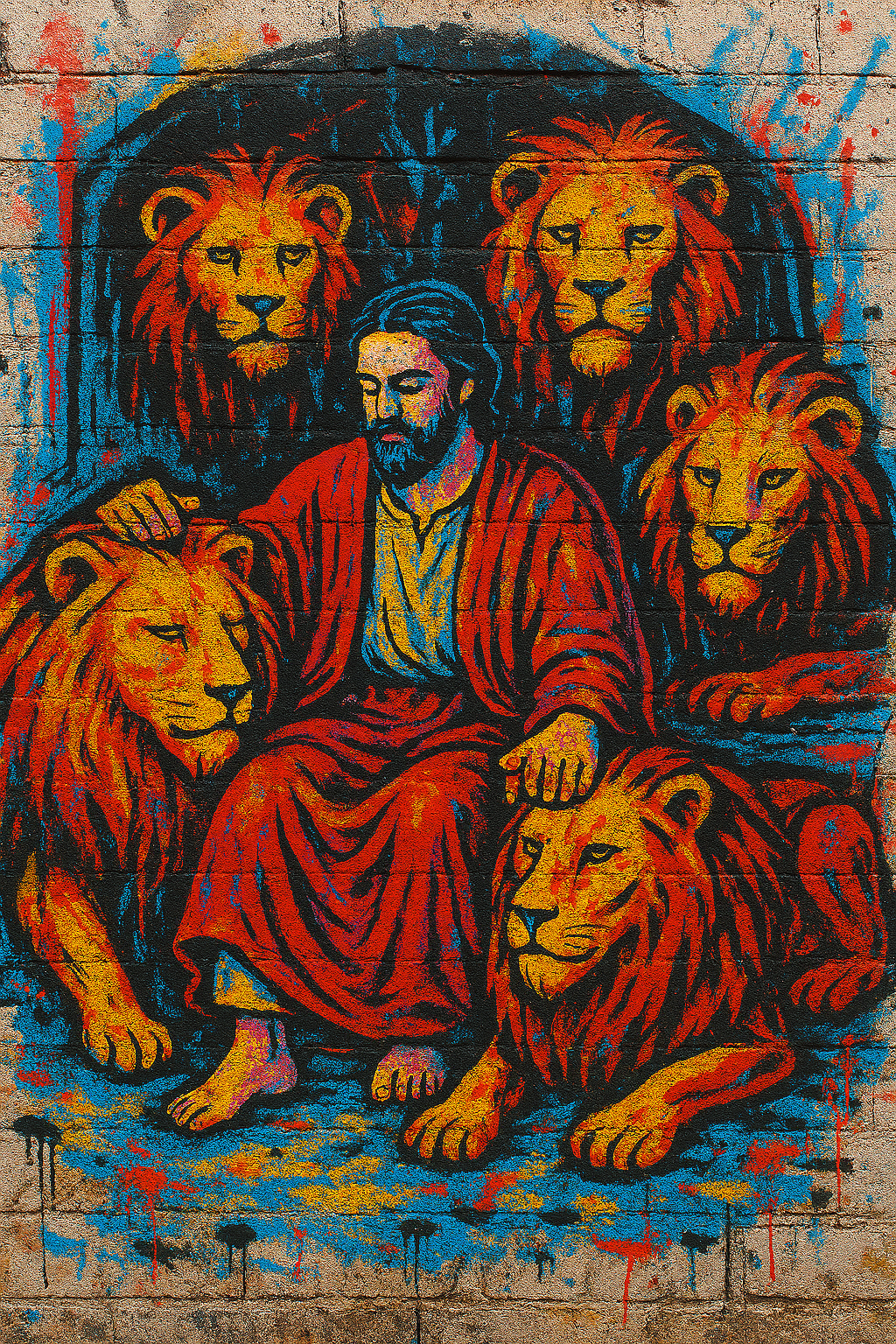 Daniel in the Den - Street Art - Scriptures Illustrated