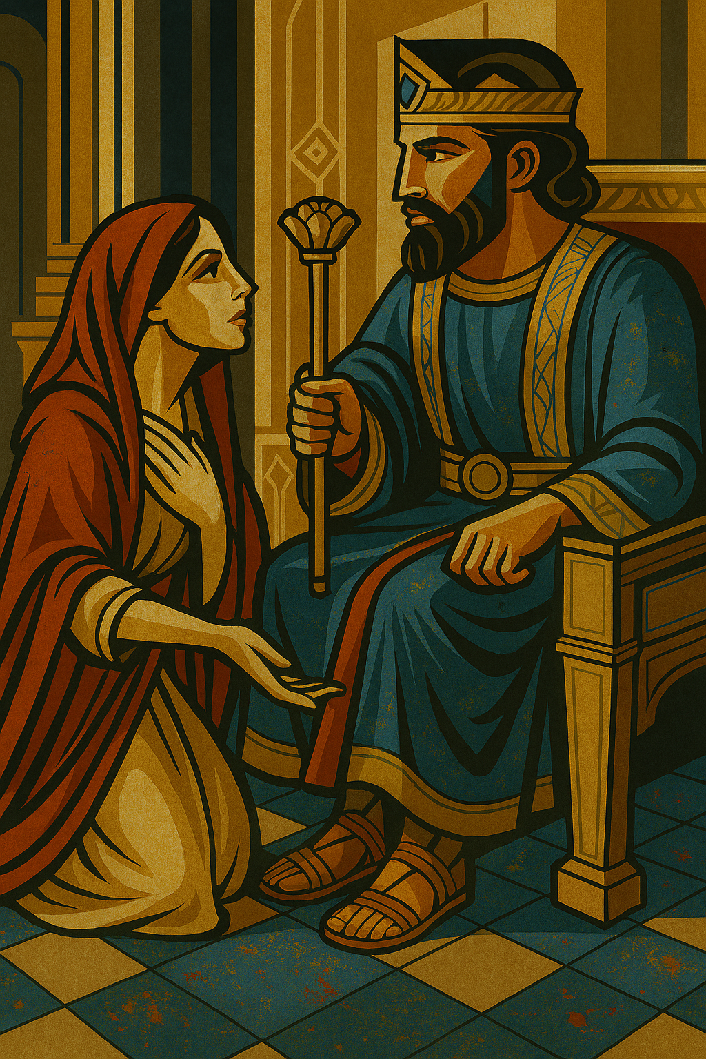 Esther's Plea - Art Deco - Scriptures Illustrated