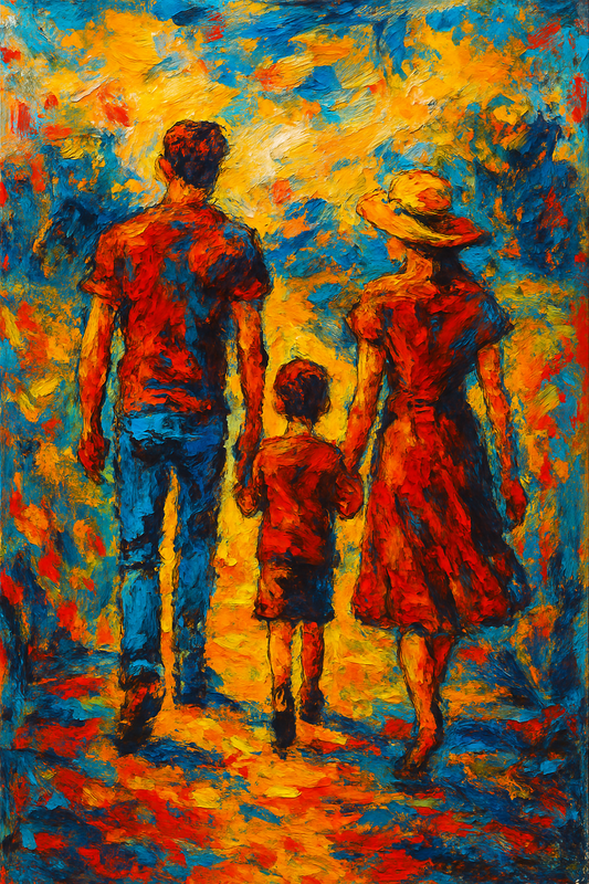 Family Walk - Abstract Expressionism - Scriptures Illustrated