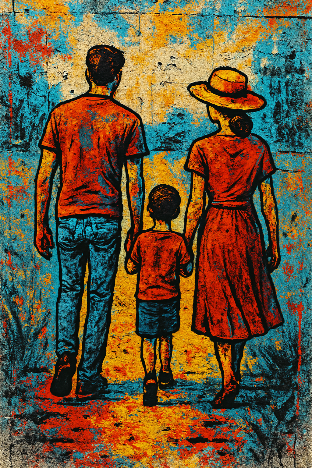 Family Walk - Street Art
