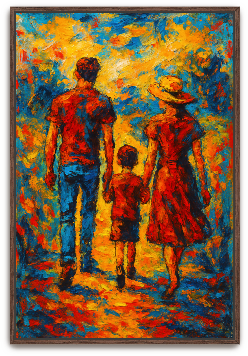 Family Walk - Abstract Expressionism - Scriptures Illustrated