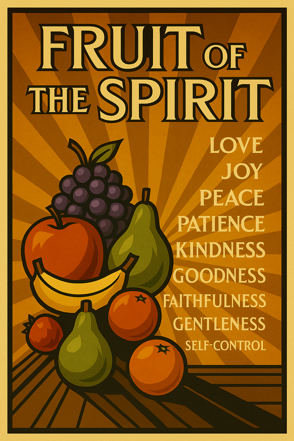 Fruit of the Spirit - Art Deco - Scriptures Illustrated